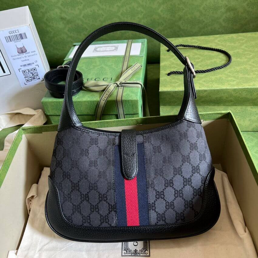Gucci x Balenciaga Jackie 1961 Small Hobo Bag 680118 Black