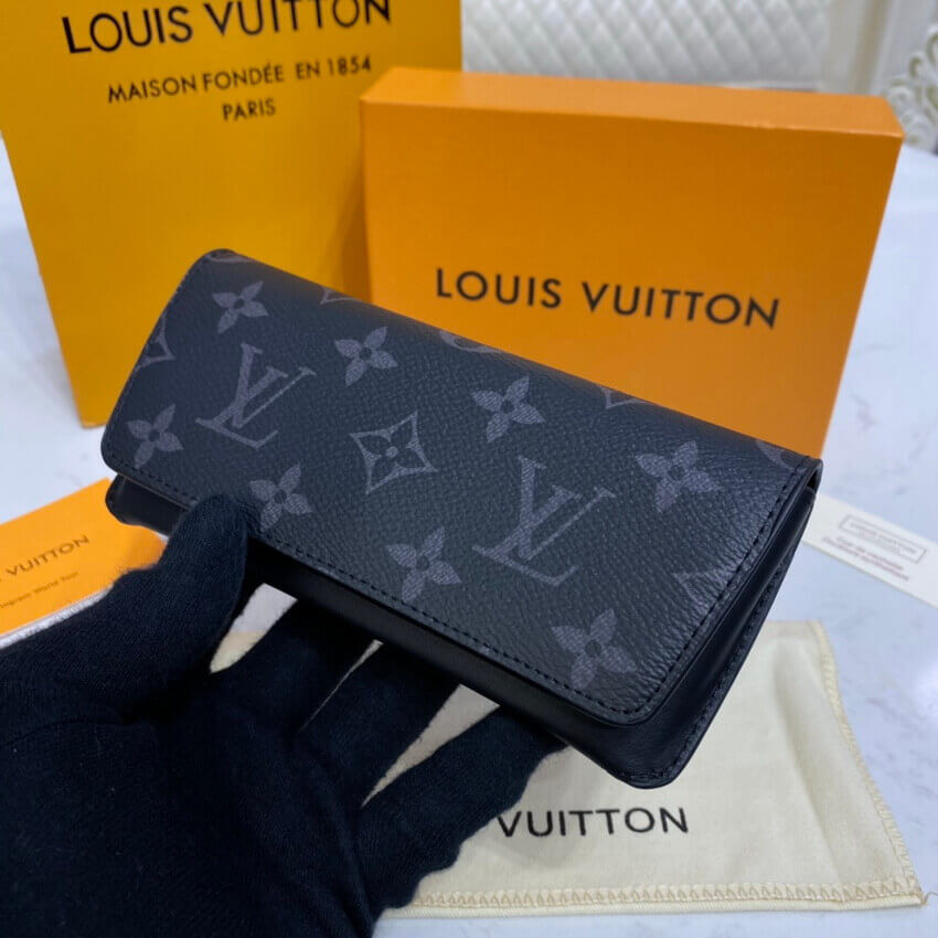 Louis Vuitton Monogram Eclipse Canvas Woody Glasses Case GI0296