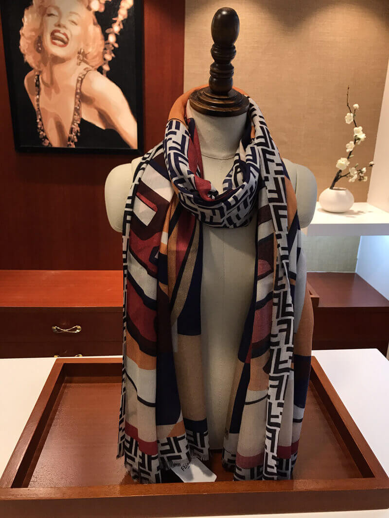 Fendi Multicolor Cashmere Scarf 246A