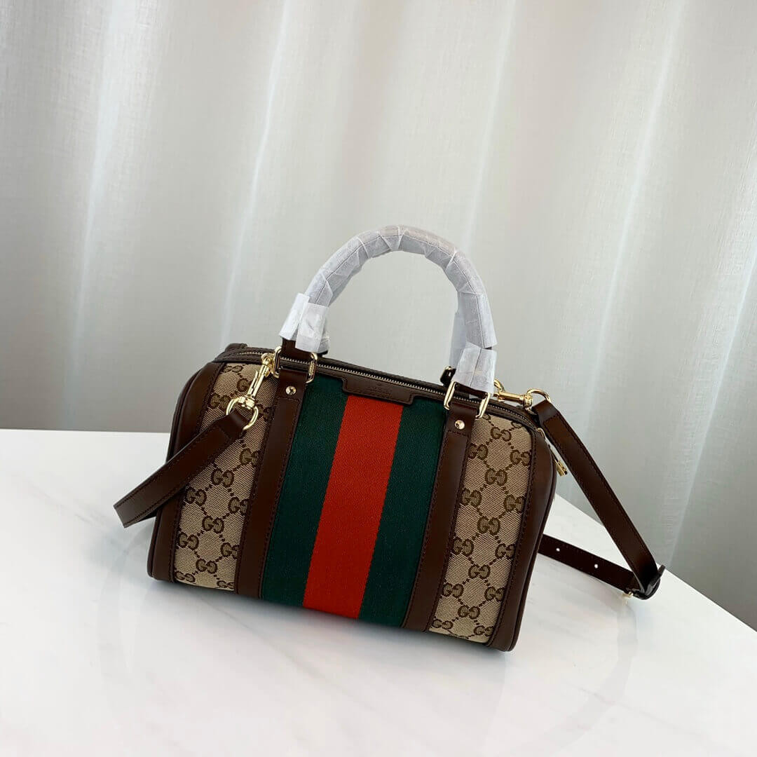 Gucci Vintage Web Original GG Boston Bag 269876 Coffee