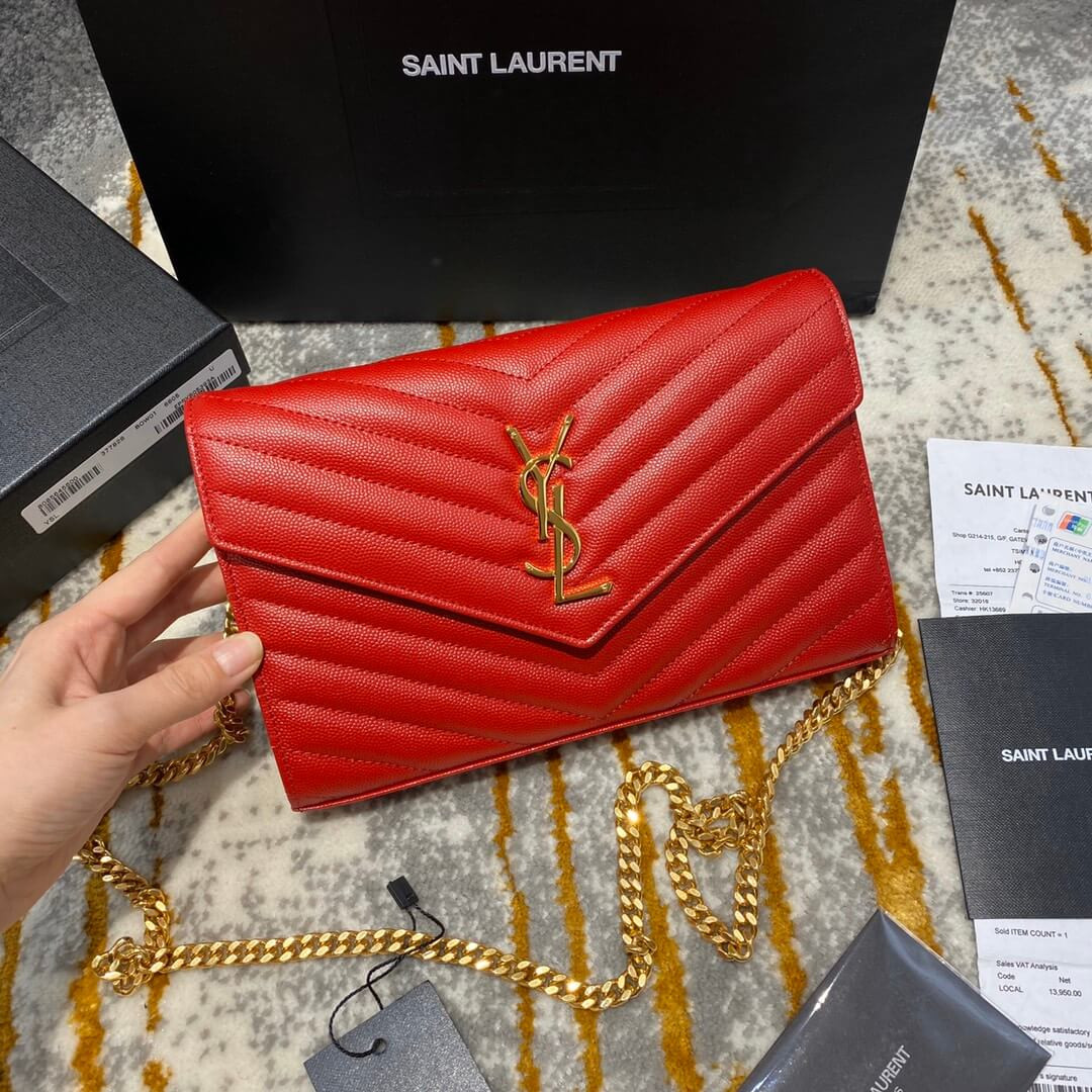 Saint Laurent Monogram Envelope Chain Wallet 377828