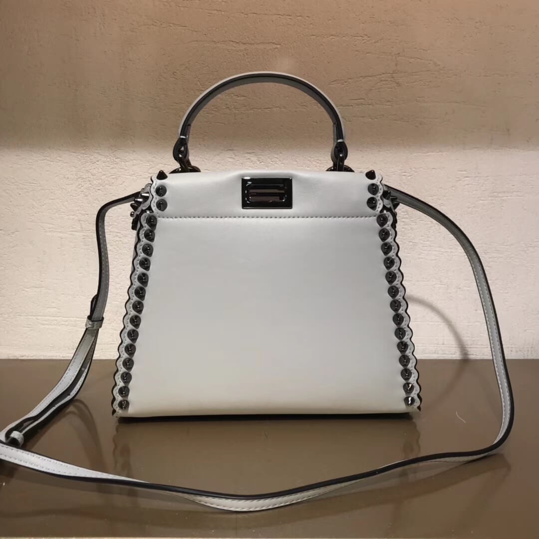 Fendi Peekaboo Mini with Metal-Plated Micro Studs 8BN244