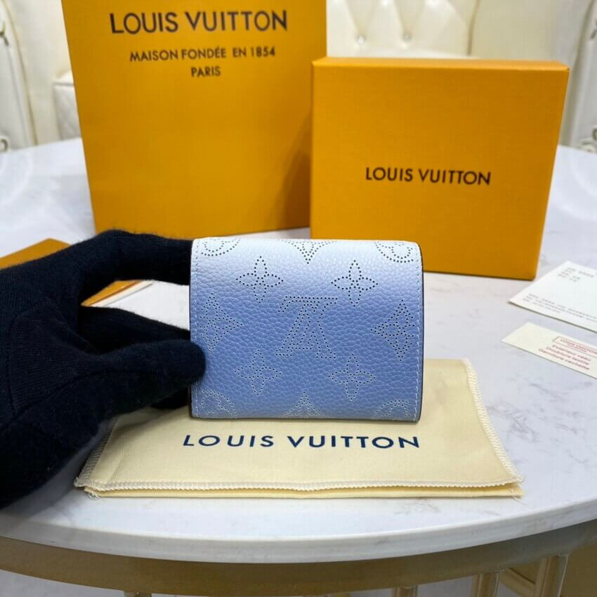 Louis Vuitton Iris XS Wallet in Blue Gradient Mahina Perforated Leather M63033
