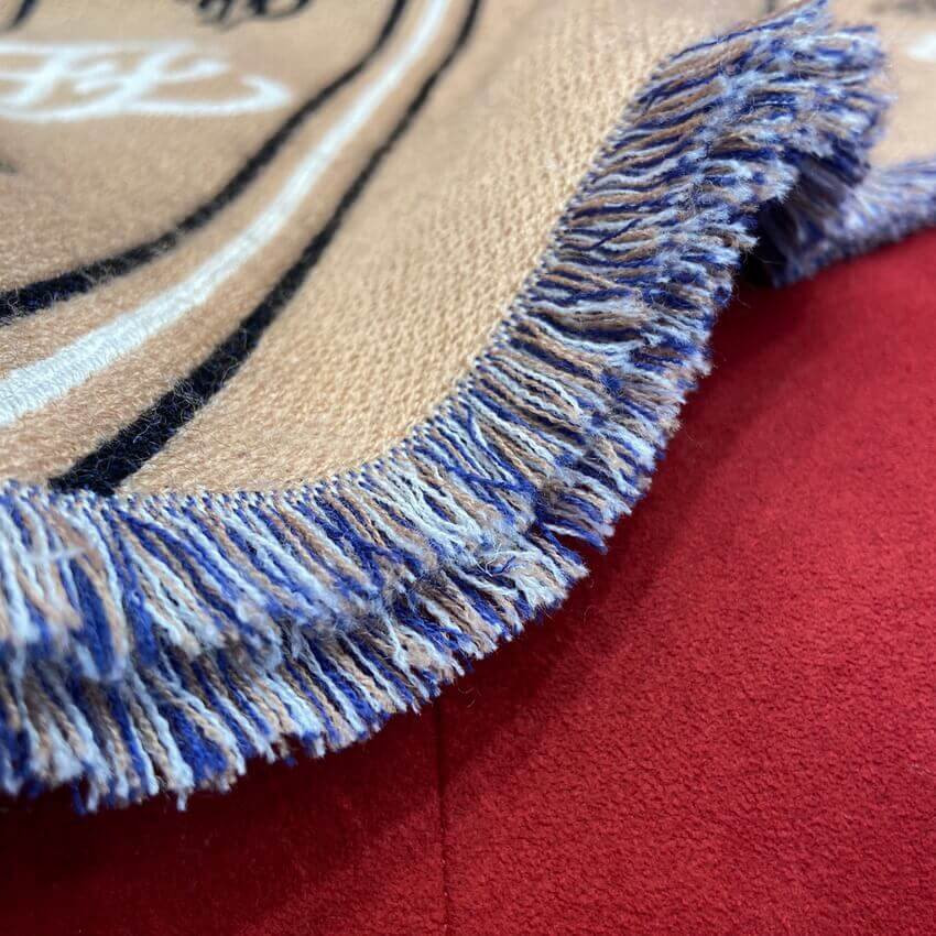 Fendi Wool Scarf In Beige/Blue FXT085