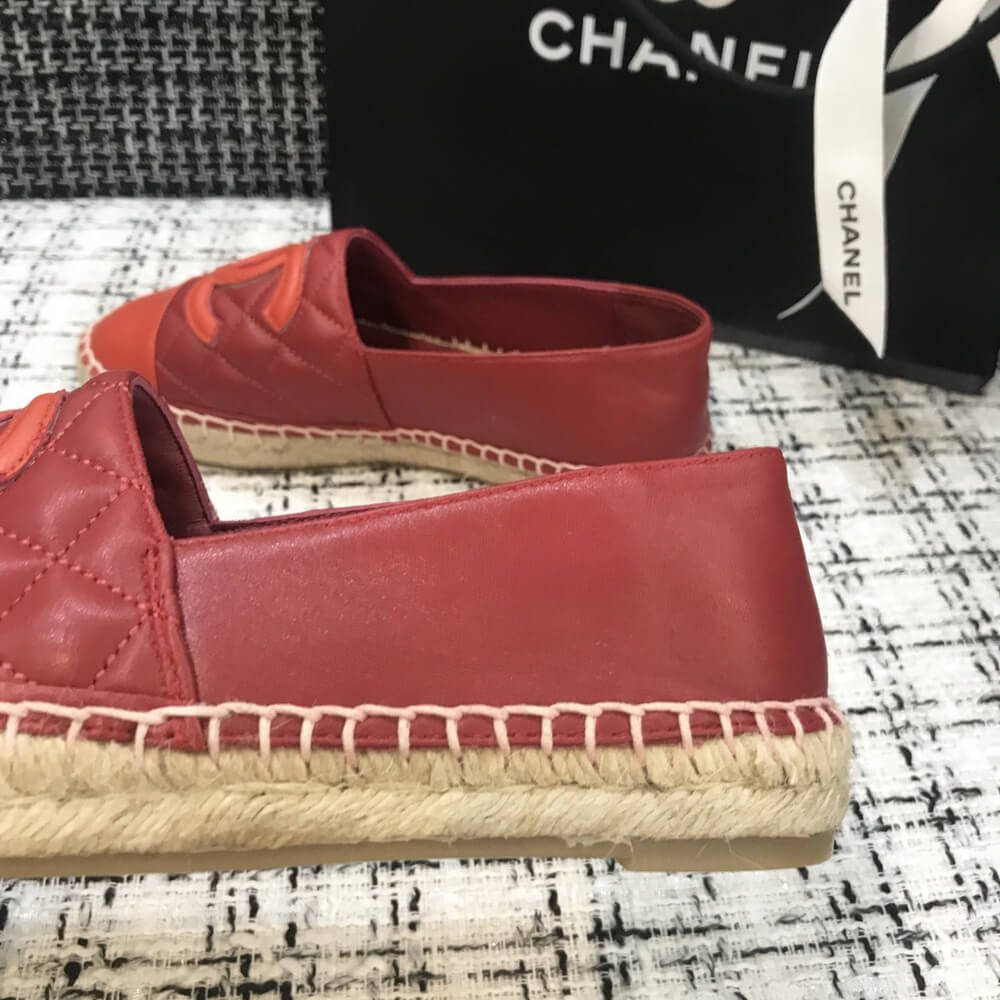 Chanel CC Quilted Espadrilles G29762 Burgundy