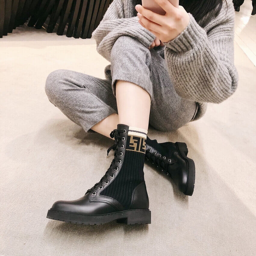 Fendi Rockoko Chelsea Sock Combat Boot