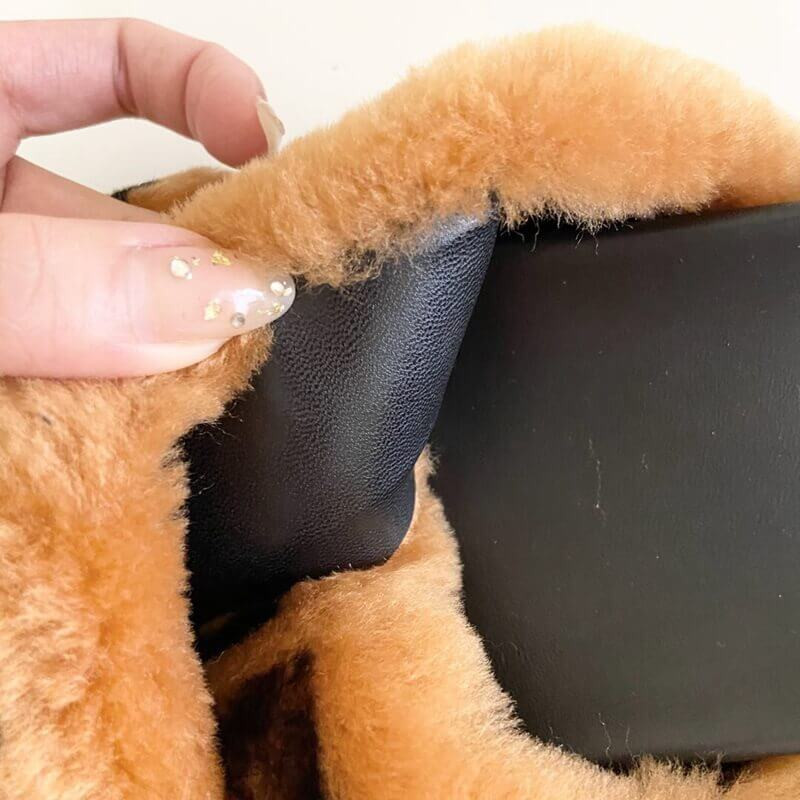 Fendi Logo Shearling Fur Slides Sandals F126