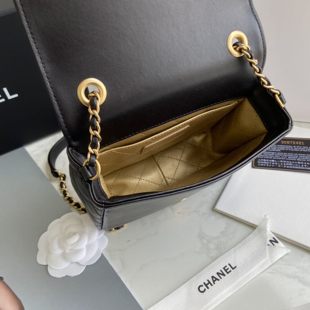 Chanel Studded CC Detail Flap Bag AS1181