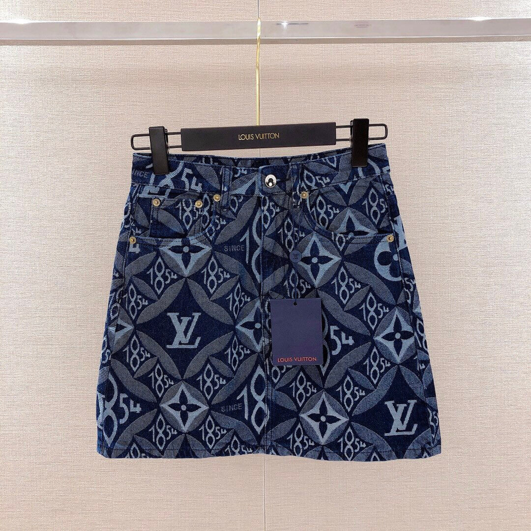 Louis Vuitton Monogram Denim Mini Skirt 1A81VK
