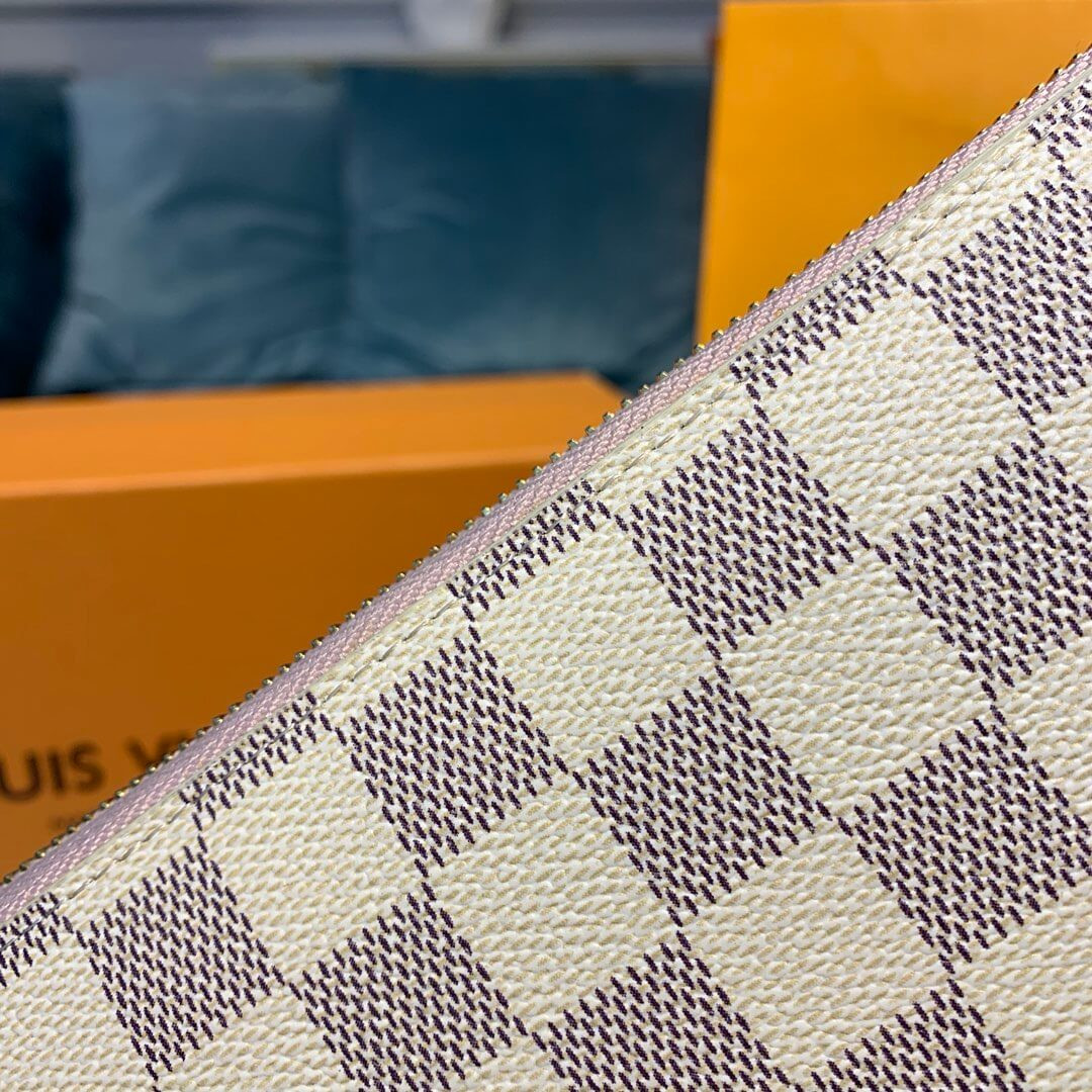 Louis Vuitton Damier Azur Canvas Zippy Wallet N63503 Pink