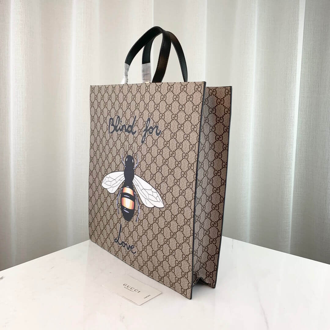 Gucci Bee Print GG Supreme Tote 450850