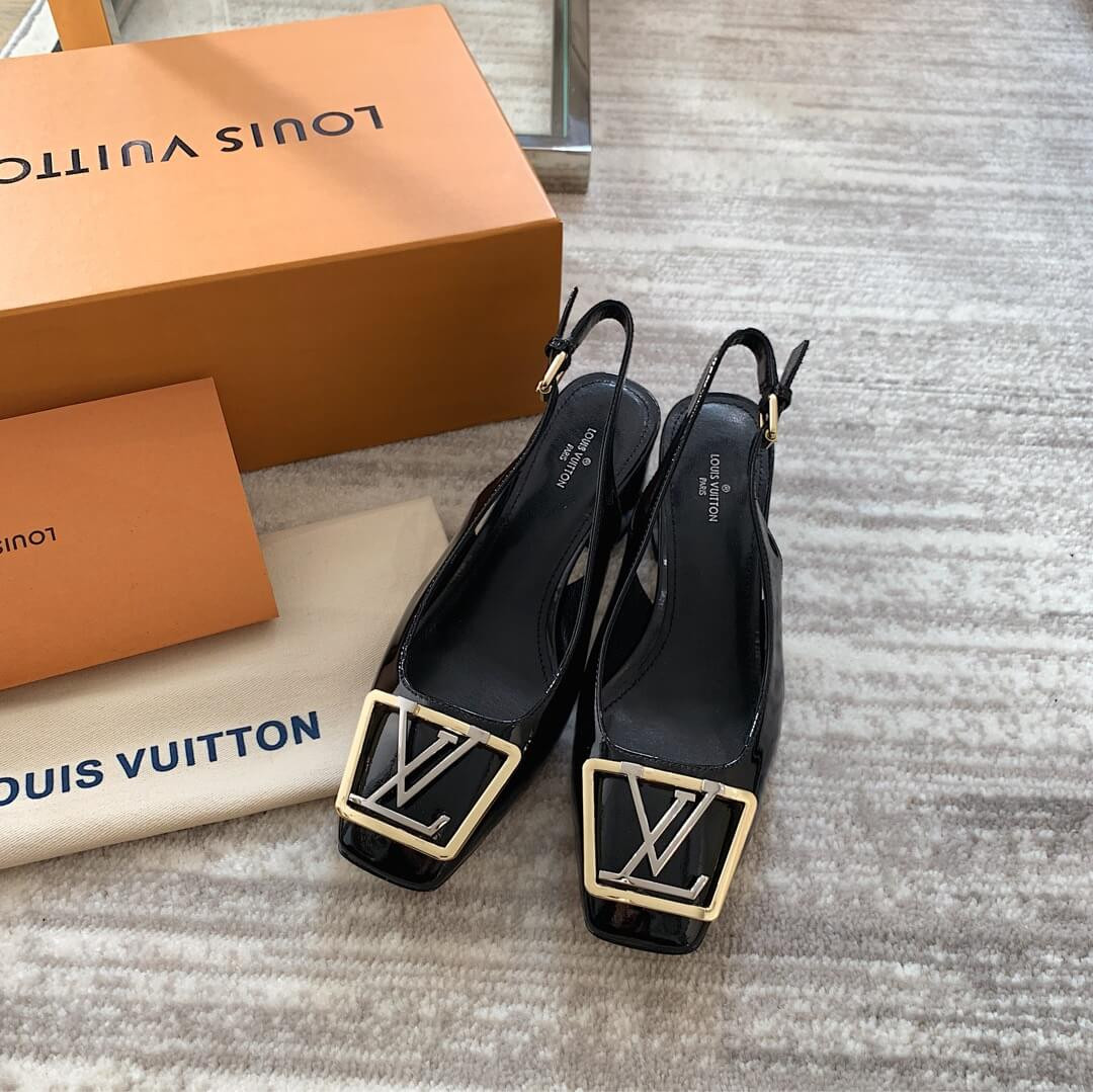 Louis Vuitton 5.5cm Madeleine Slingback Pump 1A646Z Black