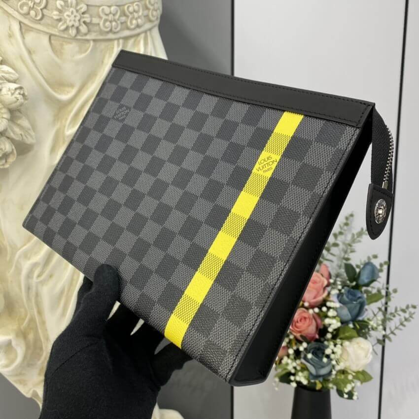 Louis Vuitton Damier Graphite Stripe Pochette Voyage MM N60107