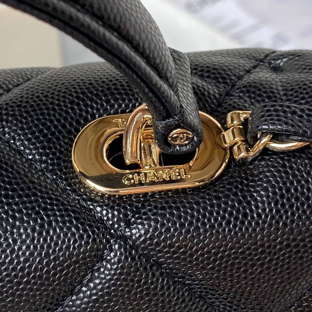 Chanel Small Flap Kelly Bag With Top Handle in Grained Calfskin AS4711