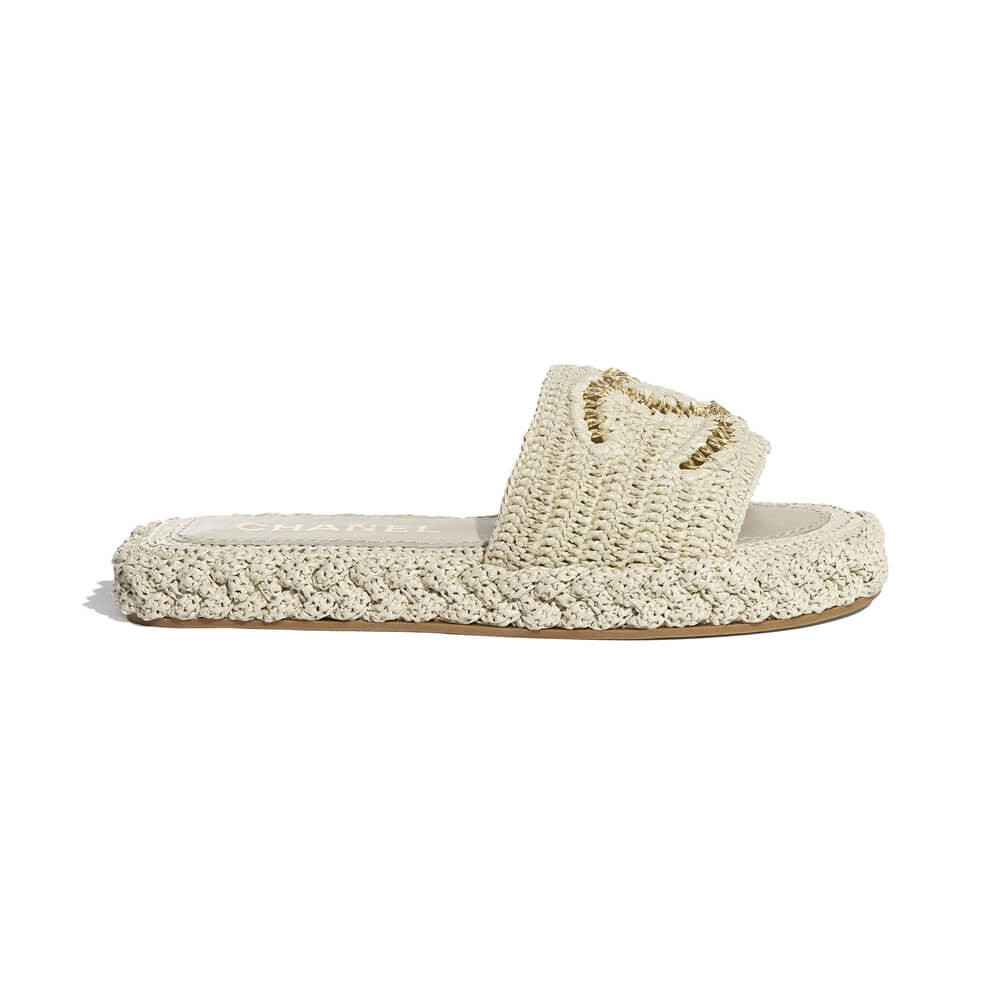 Chanel CC Logo Cord Mules G36923