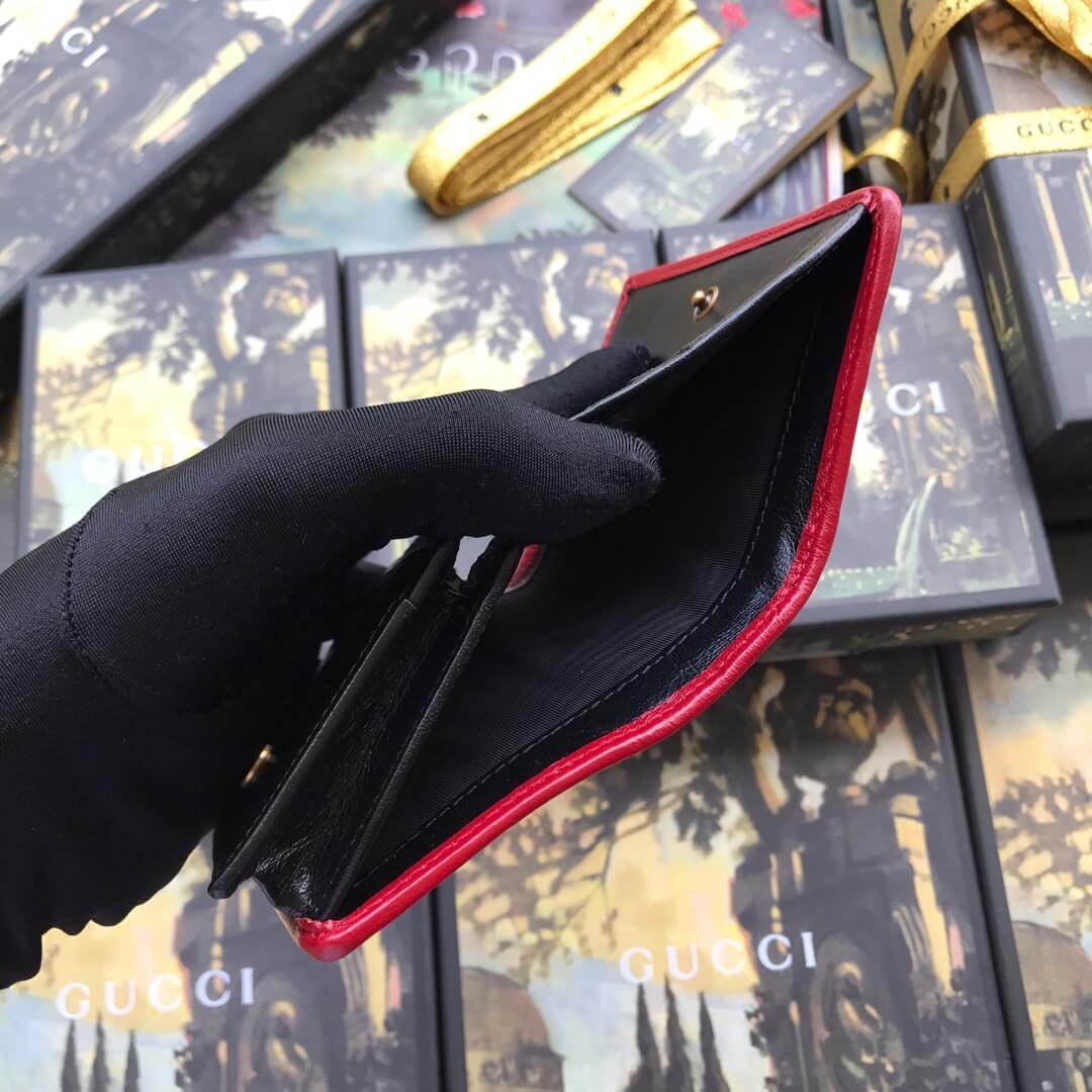 Gucci GG Marmont Card Case Wallet 573811 Beige/Black