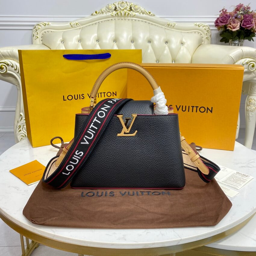 Louis Vuitton Capucines BB M59061 Black/Arizona Beige