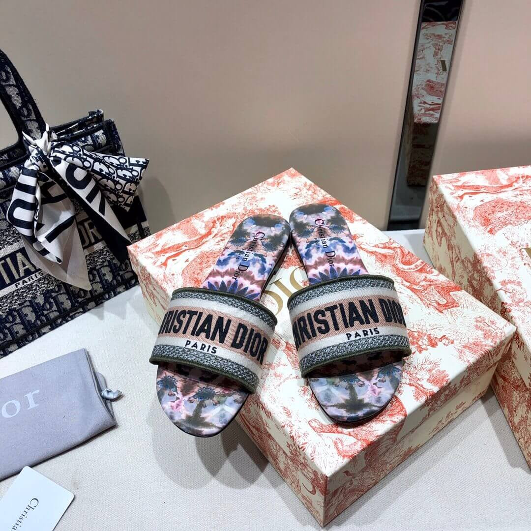 Dior Dway Mule In Embroidered Cotton KCQ3001