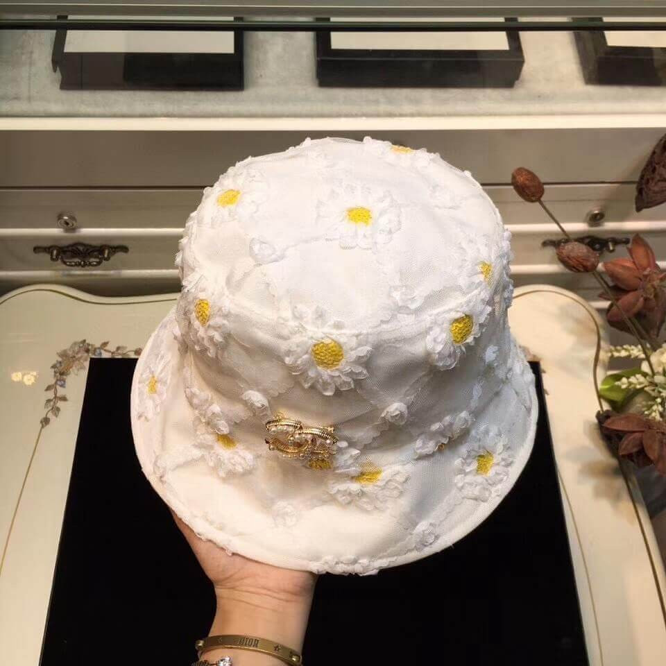 Chanel Flower and Lace Fedora Hat D011