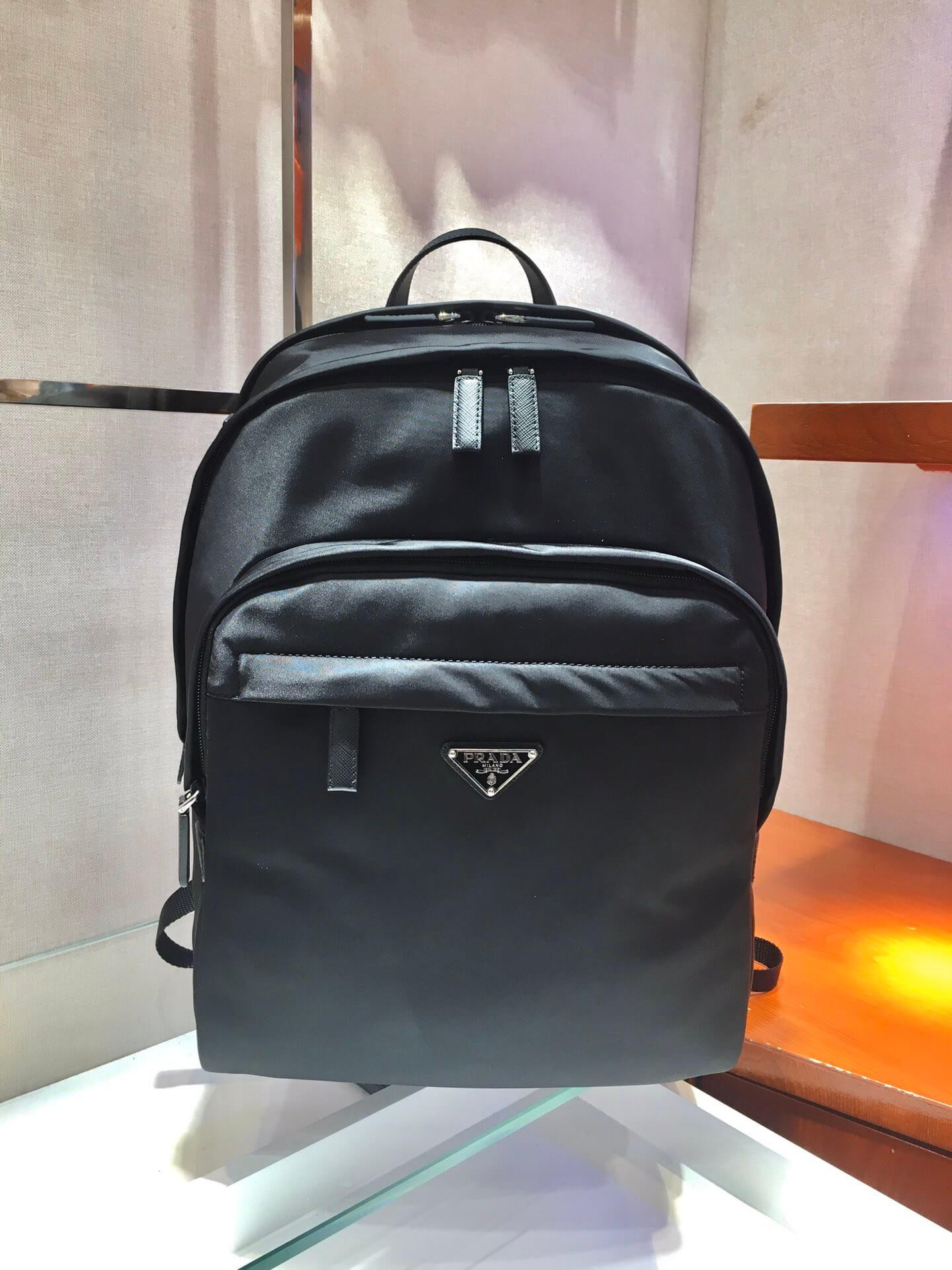 Prada Nylon And Saffiano Leather Backpack 2VZ048