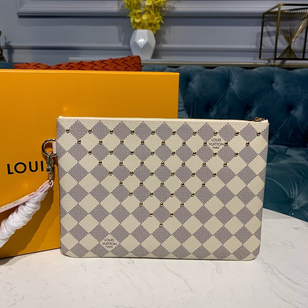 Louis Vuitton Damier Azur Canvas Zipped Pochette  N67500