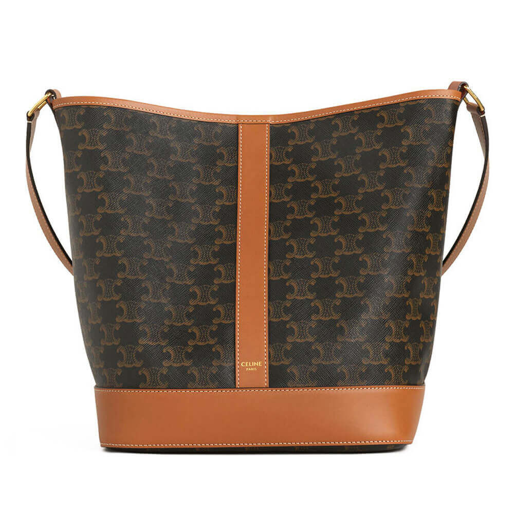 Celine Medium Bucket In Triomphe Canvas 191132