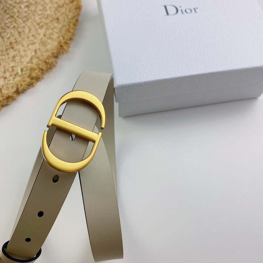 Christian Dior White Leather 20 Montaigne Belt