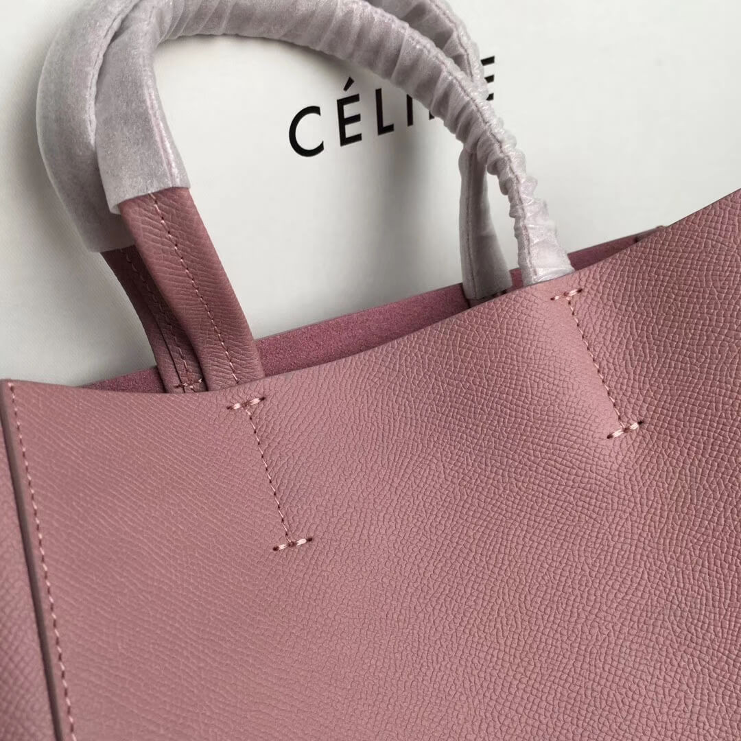 Celine Small Cabas In Grained Calfskin 189813 Pink/Black