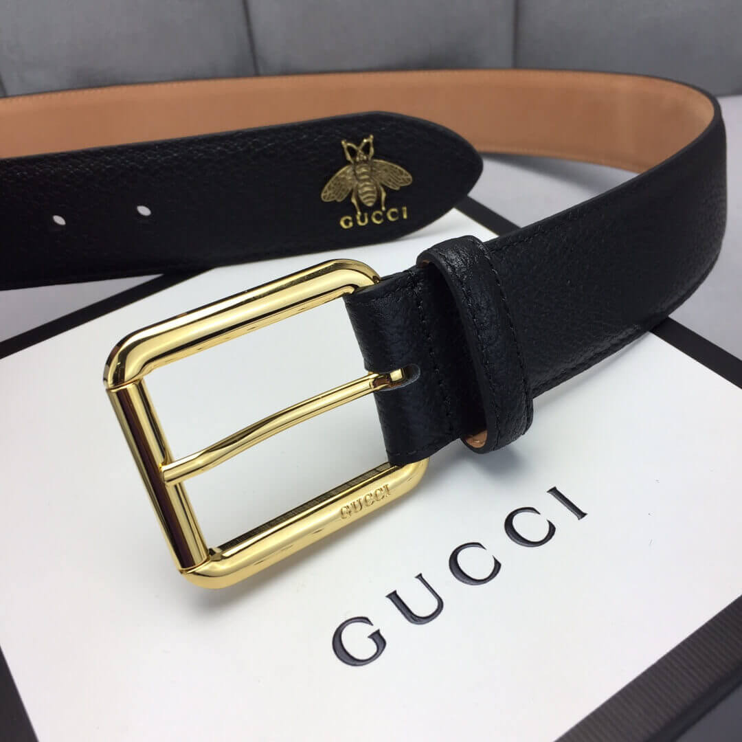 Gucci Leather Belt With Bee 40mm 523307