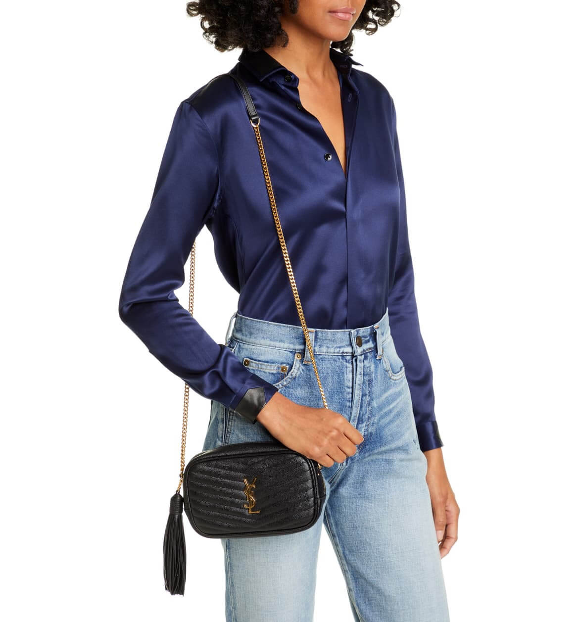 Saint Laurent Mini Lou Grain Leather Camera Bag 612579 Black