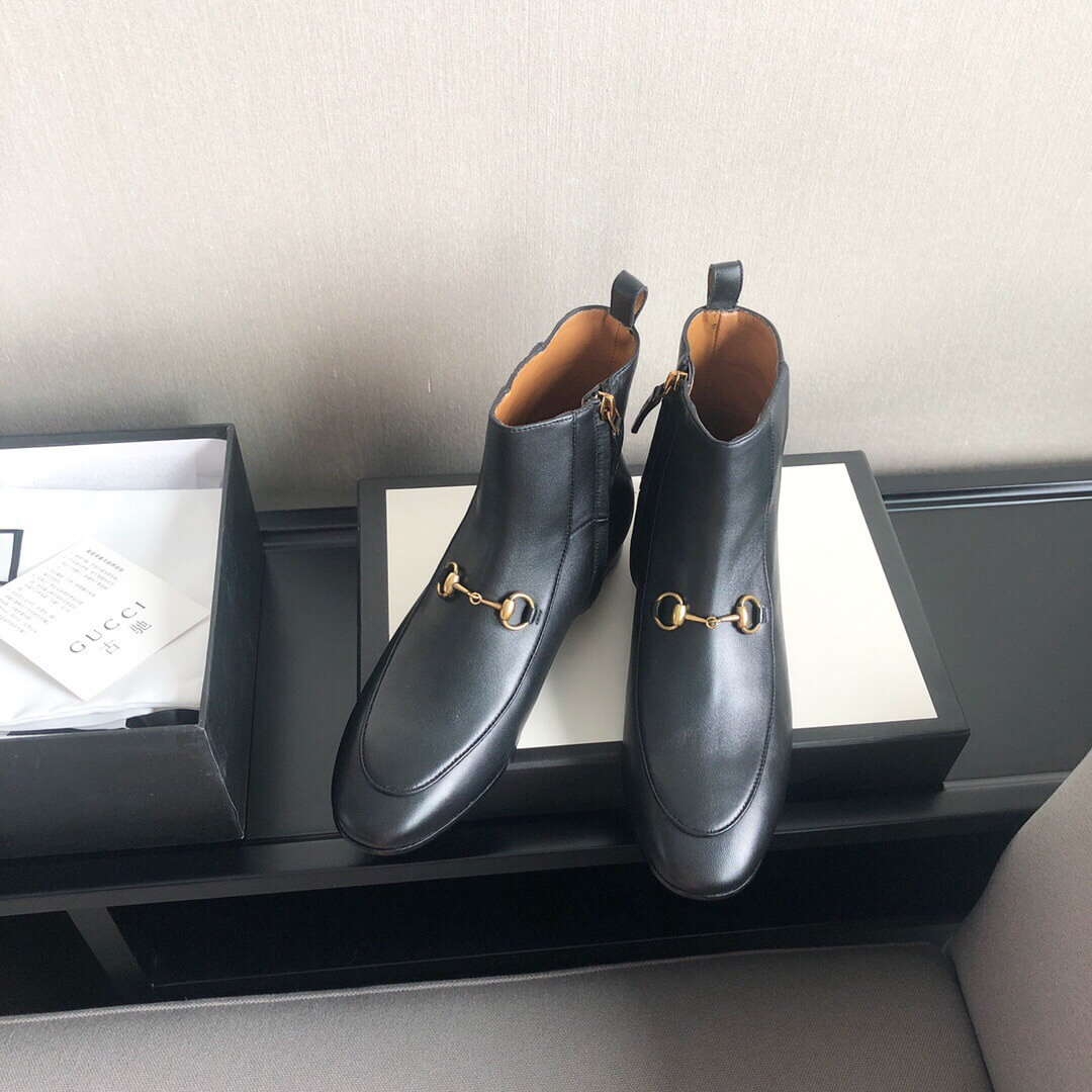 Gucci Jordaan Leather Ankle Boot 496619