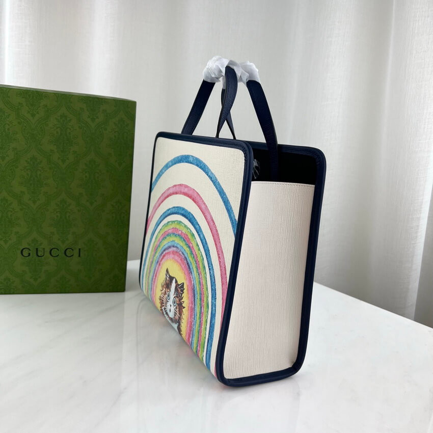 Gucci Tote Bag Cat Print 605614