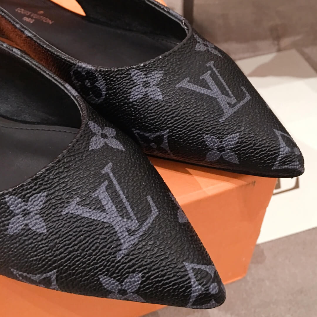 Louis Vuitton Monogram Eclipse Cherie Slingback Ballerina 1A68AV