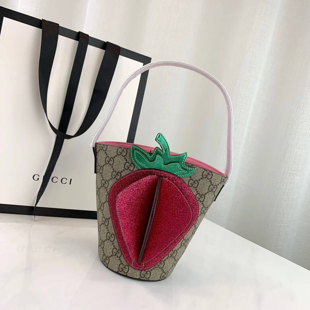 Gucci Childrens GG 3-D Strawberry Bucket Bag 630591