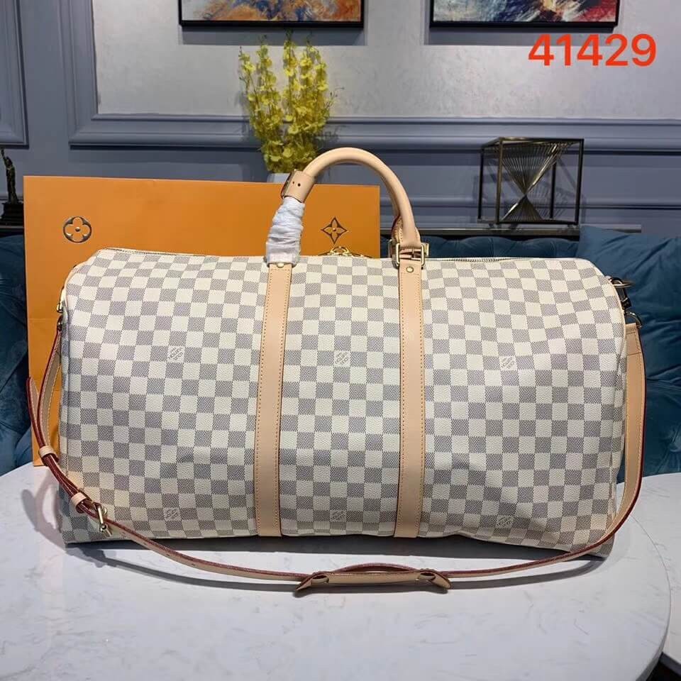 Louis Vuitton Damier Azur Keepall Bandouliere 55 N41429