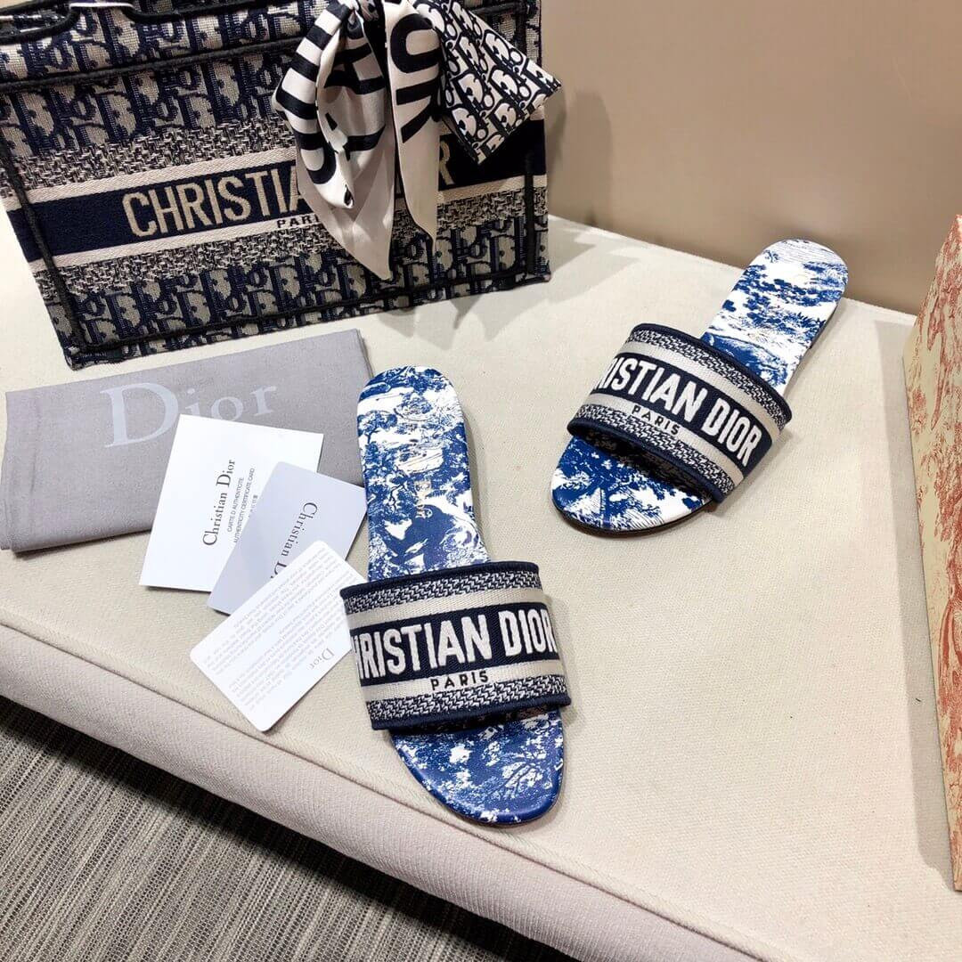 Dior Dway Mule In Embroidered Cotton KCQ3007