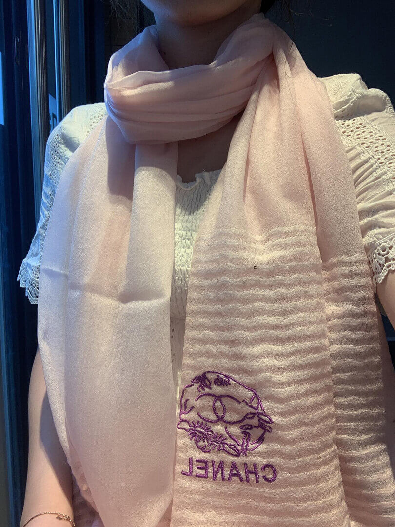 Chanel Cashmere CC Scarf A0340
