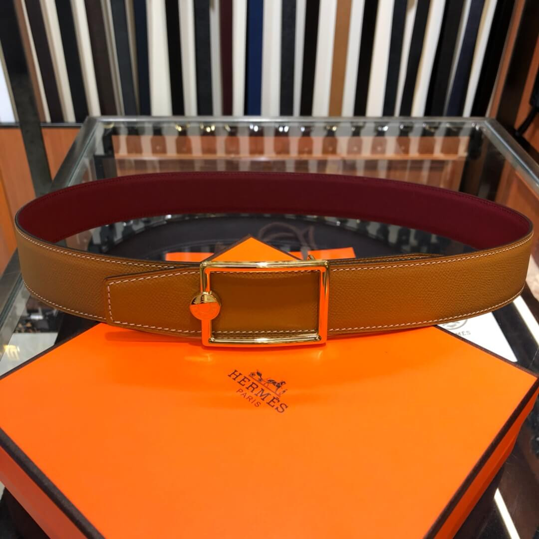 Hermes Oscar Buckle & Reversible Leather Belt 38mm H074561
