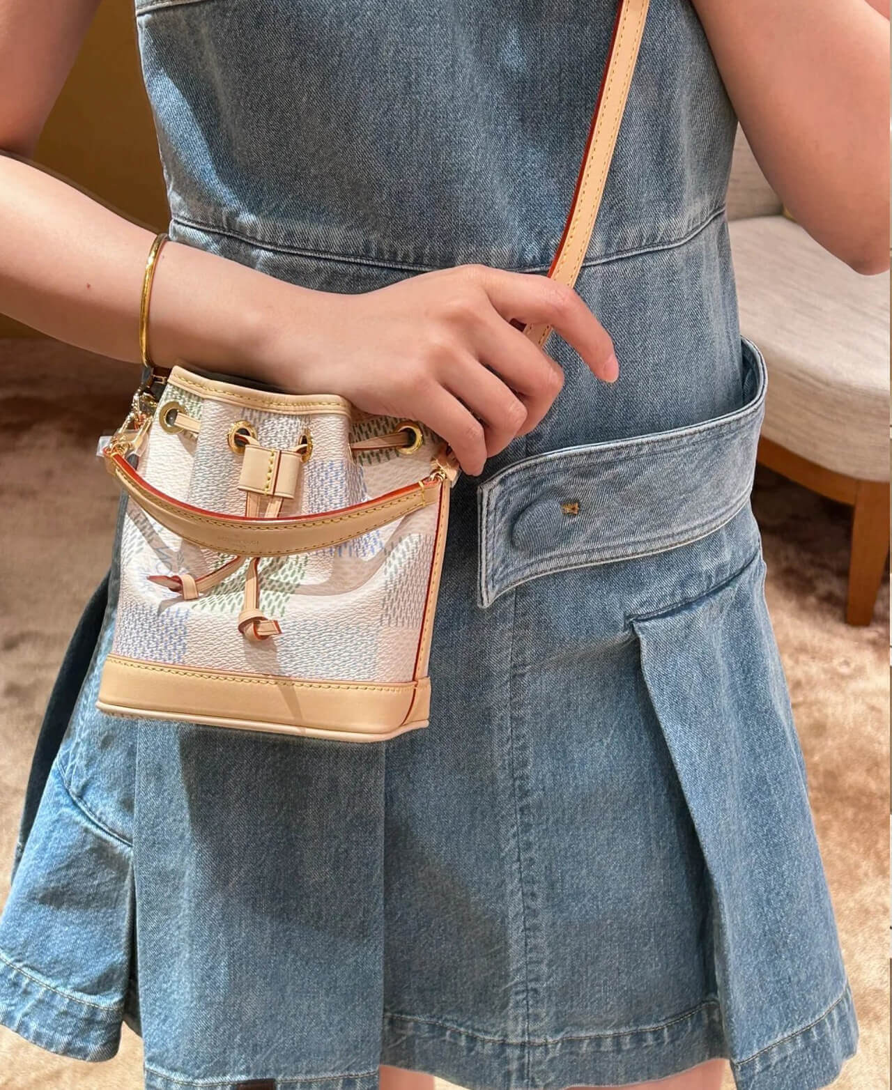 Louis Vuitton Damier Canvas Nano Noe N40640 Pistachio Green