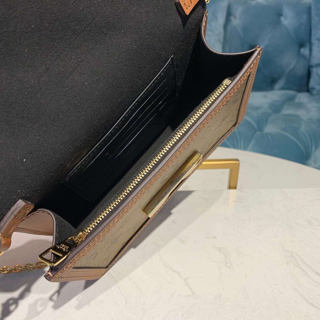 Louis Vuitton Monogram Reverse Canvas Dauphine Chain Wallet M68746