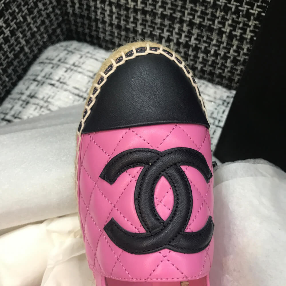 Chanel CC Quilted Espadrilles G29762 Pink/Black