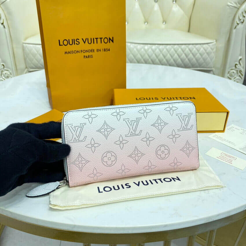 Louis Vuitton Zippy Wallet in Pink Gradient Mahina Perforated Leather M80490