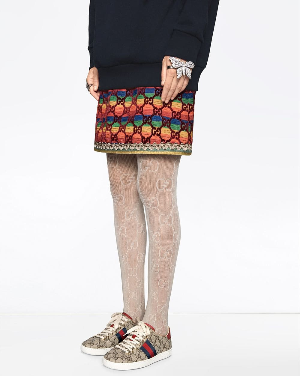 Gucci Beige GG Supreme Ace Sneaker 449410