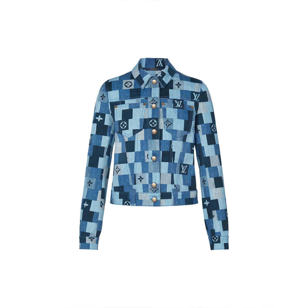 Louis Vuitton Denim Monogram Check Jacket 1A62FC