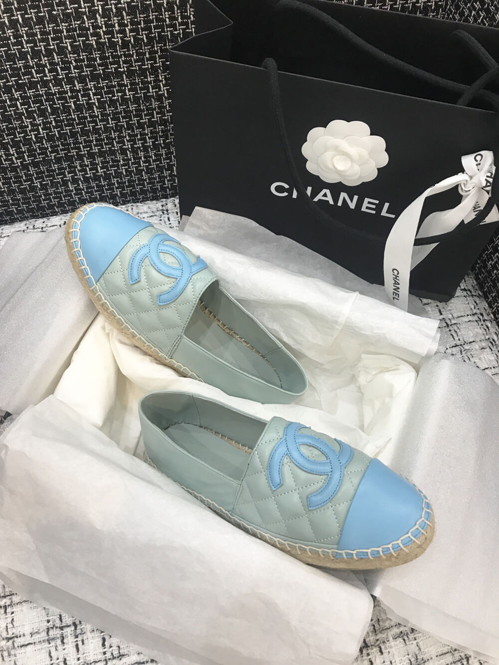 Chanel CC Quilted Espadrilles G29762 Blue