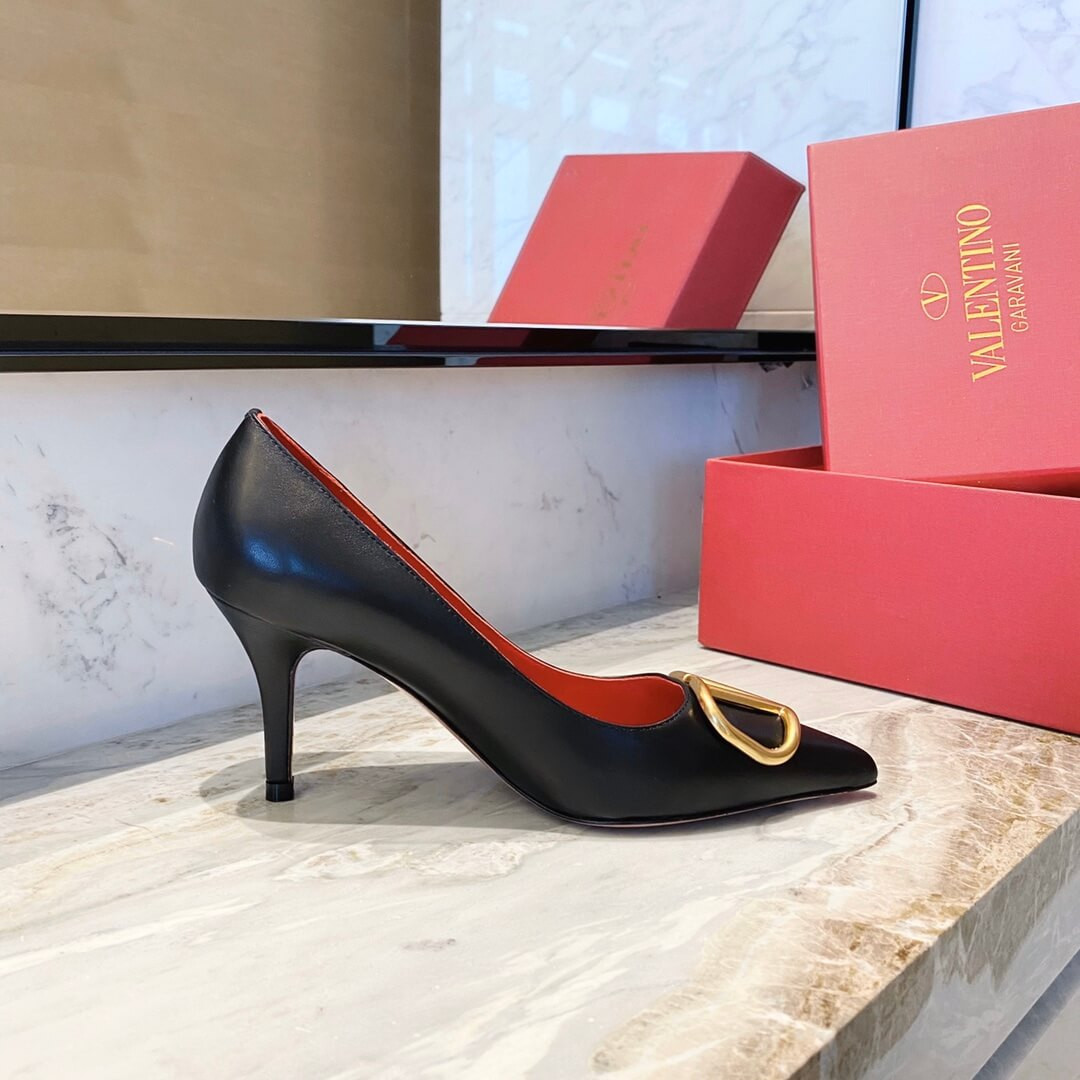 Valentino Garavani Vlogo Calfskin Pump 75mm TW2S0R78