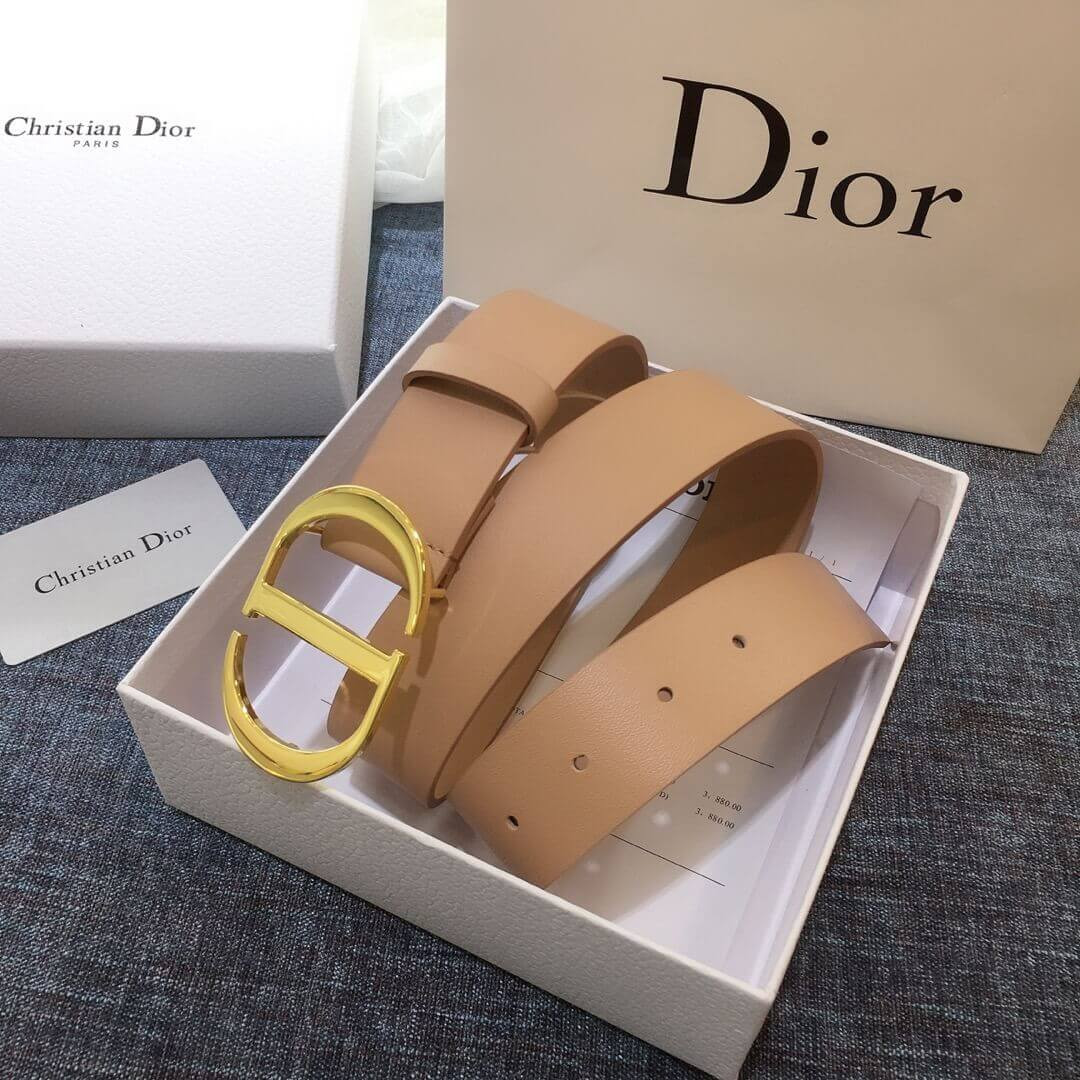 Christian Dior Nude Leather 30 Montaigne Belt B0077