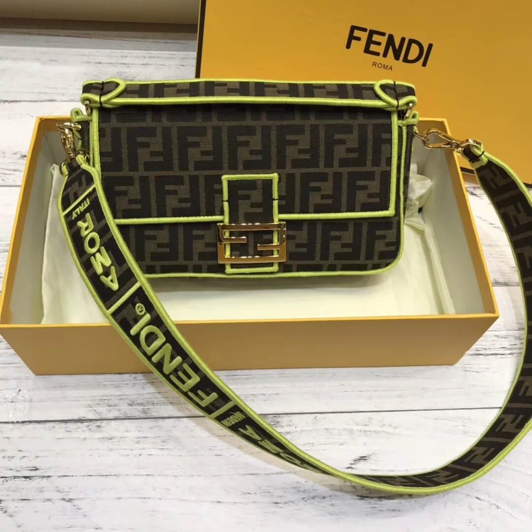 Fendi Roma Amor Fabric Baguette Bag 8BR600