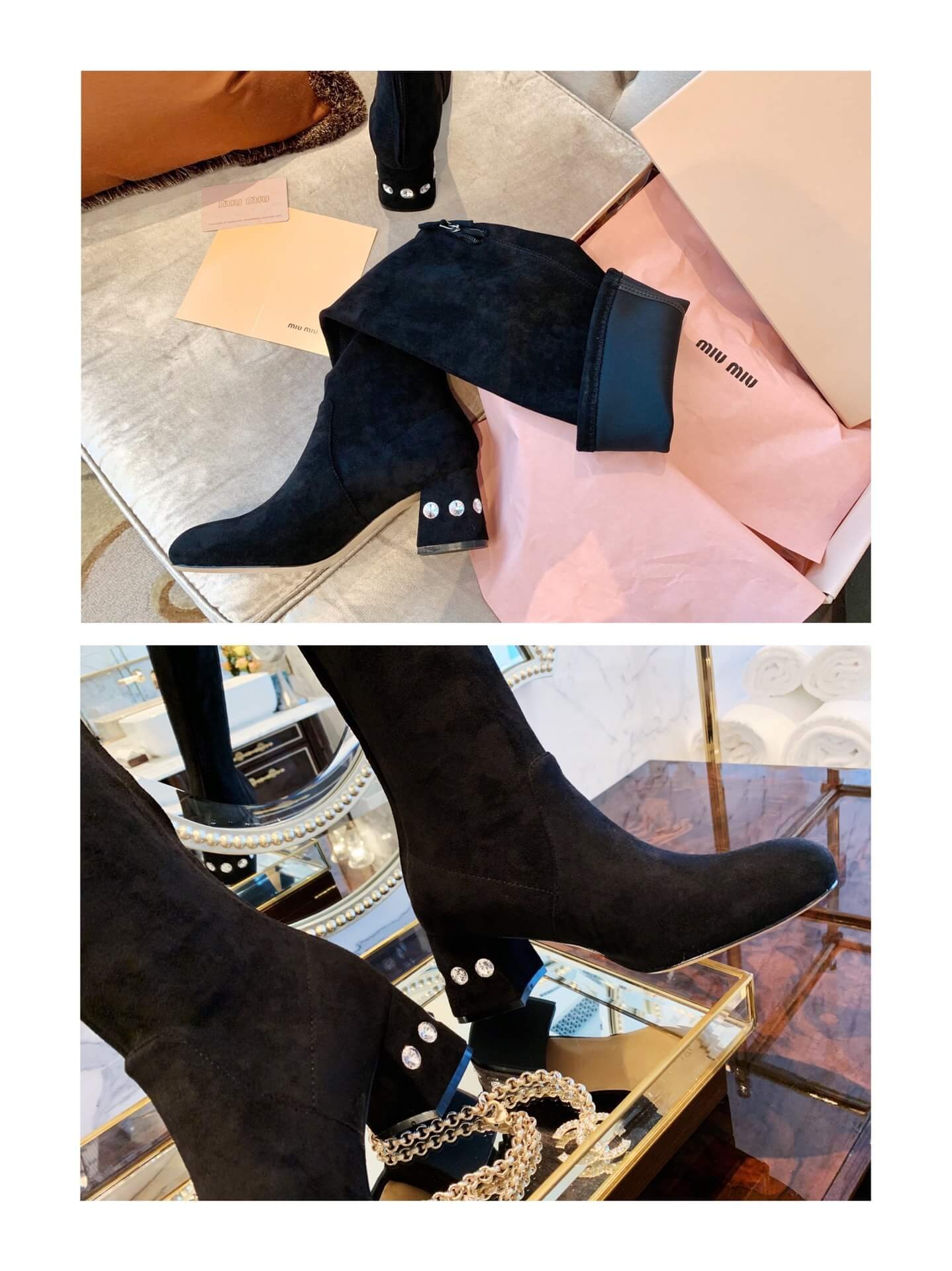Miu Miu Hight Suede Boots 5W678C