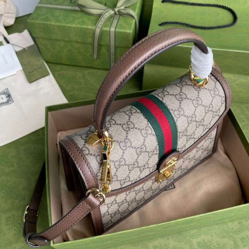 Gucci Ophidia Small Top Handle Bag With Web 651055